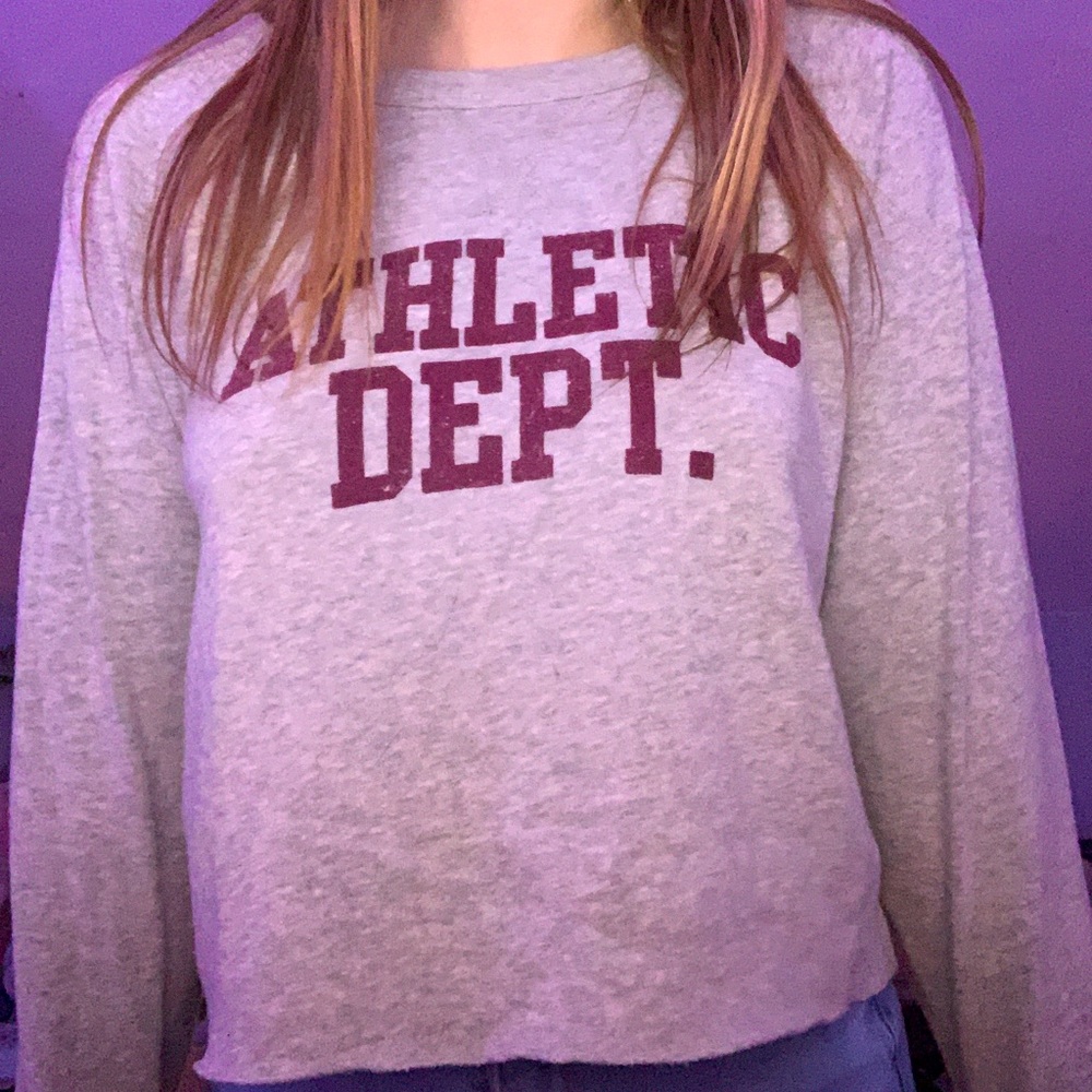 Graphic athletic dept cropped crew neck